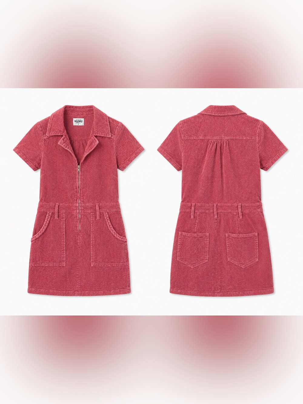 Show Me Your MuMu Pink/dark orange Corduroy Mini Dress